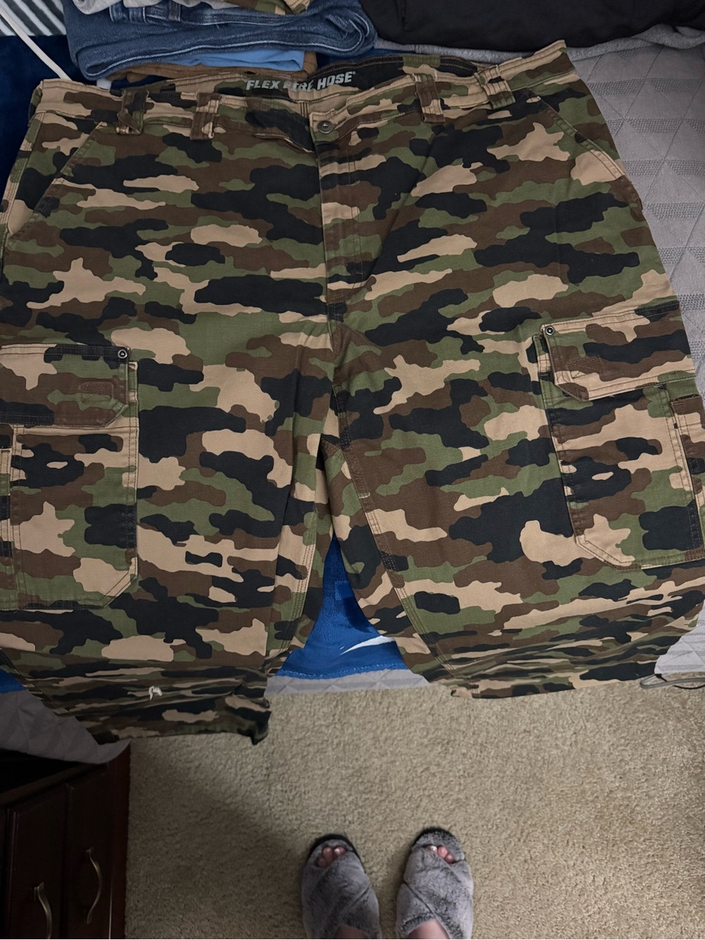 Duluth Trading Co Kids Camouflage Cargo Shorts - Green/Brown/Black